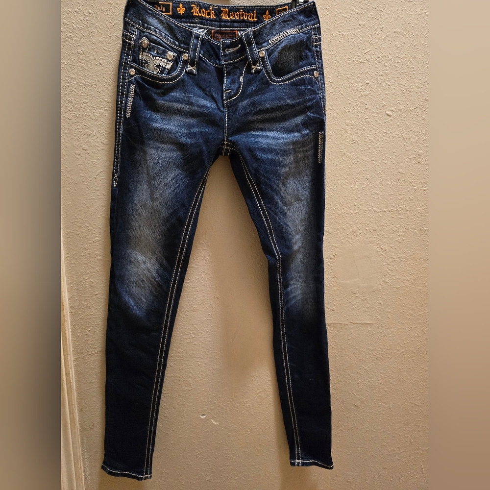 Rock Revival Womens Blue Skinny Jeans Sz 25 New No Tags